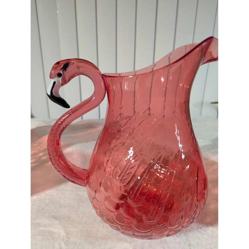 The Spring Shop Flamingo Pitcher Set 5pc Pink New Tropical Summer